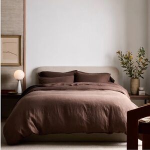 Quince Espresso European Linen Duvet Set